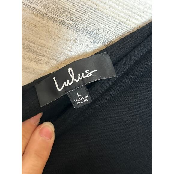 Lulu’s Women’s Large Black One-Sleeve Puff Soft Bodysuit Snap Closure NEW - Picture 3 of 6